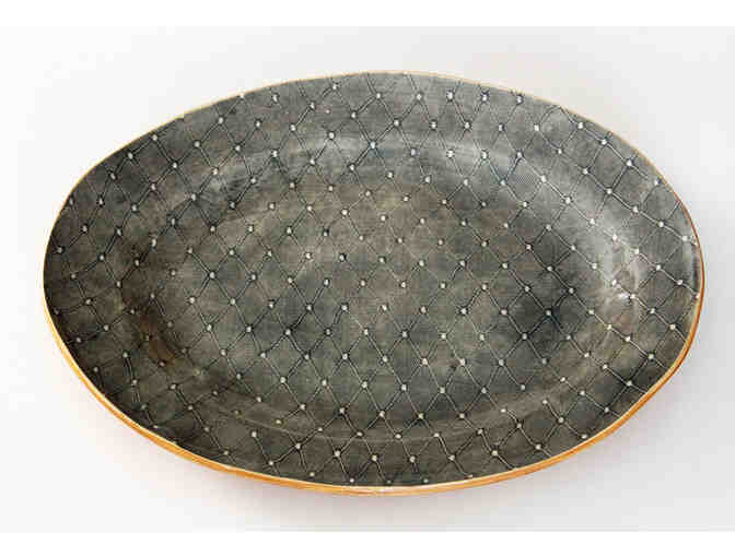 Terrafirma Ceramics Platter in Charcoal Diamond pattern - Photo 1