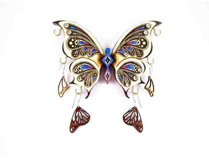 Butterfly Jewelry Display Art with Monarch and Butterfly Earrings by Claire Lorts - Photo 1