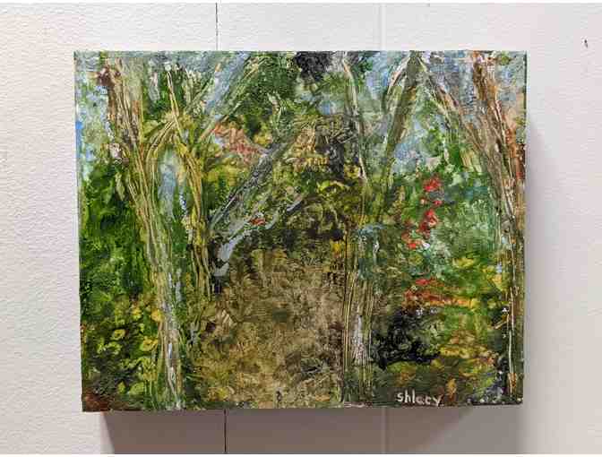 My Backyard by Sue Lacy (encaustic painting)