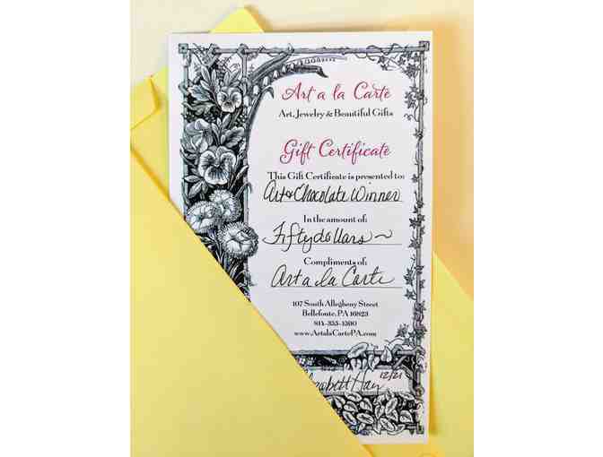 Gift Certificate to Art a la Carte in Bellefonte ($50)