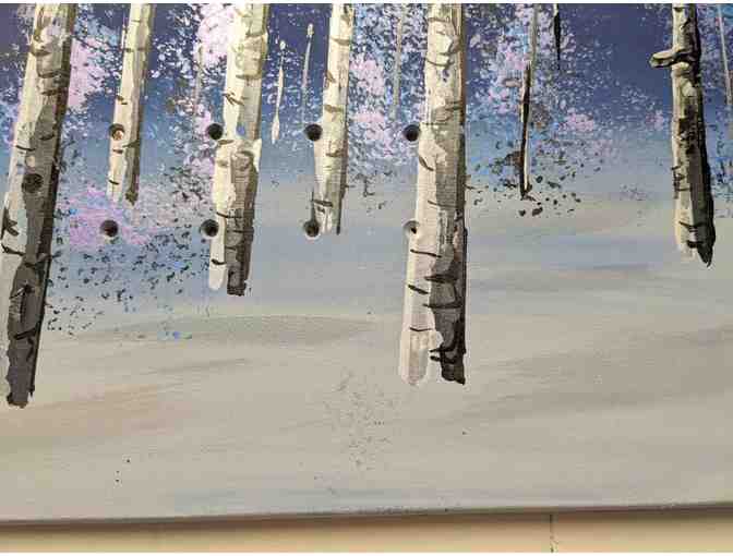 Winter Grove by Bobby Vanek, 2022 (acrylic on snowboard)