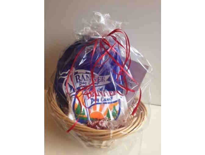 Camp - Banner $100 Gift Certificate, basket with gear