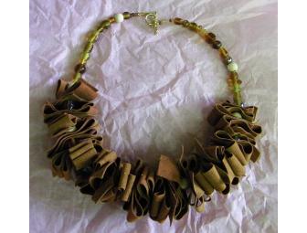 Ultra-Suede Pleated Necklace from Elizabeth Eggleston Handmade Jewerly