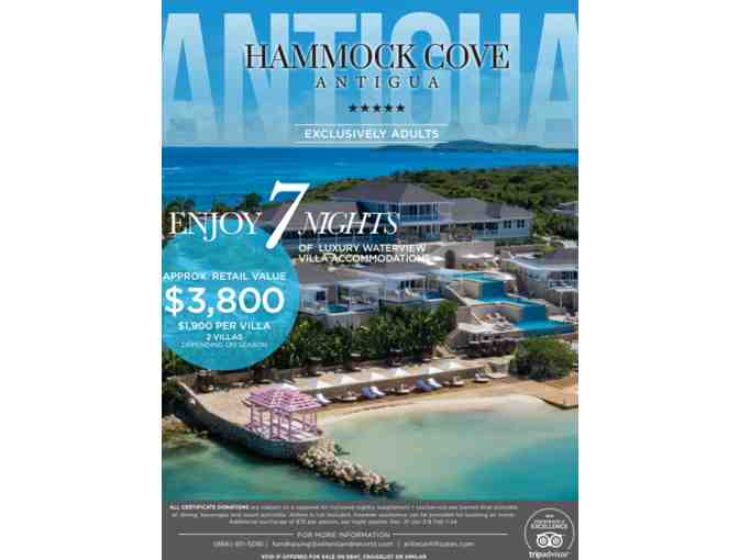 Hammock Cove Antigua Accommodation for 7 Nights Luxury Waterview Villa: Exclusively Adults