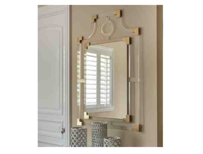 Luxurious Acrylic and Brass Pagota Mirror from Rachel Gray Interior Design and Consulting