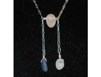 Rare Pink Sea Glass and Stone Yogini Necklace