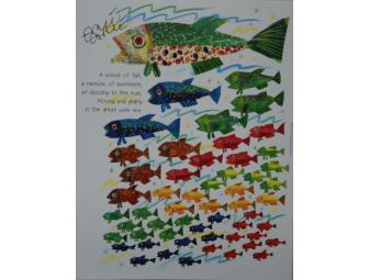 Autographed 'School of Fish' Poster by Eric Carle