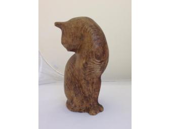 Vermont Folk Art: Hand-carved Wooden Cat
