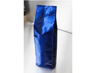 1,000 12-16 oz. Blue Foil Gusseted Bag with One-Way Degassing Valve