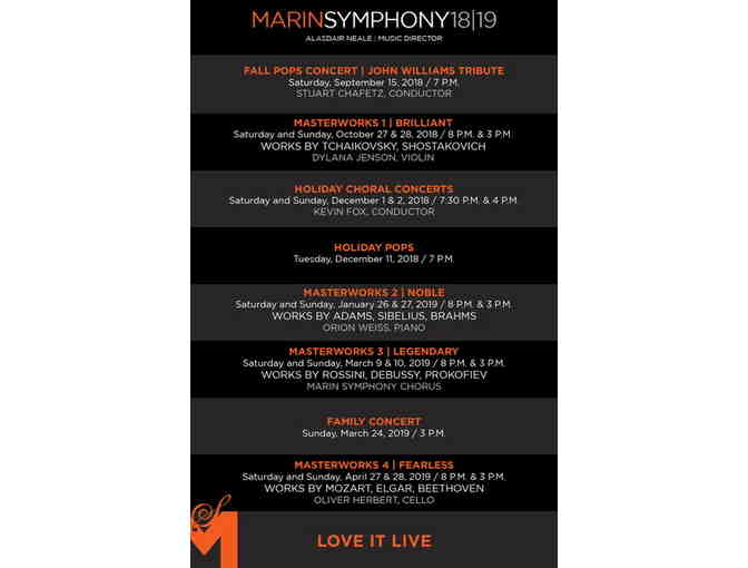 Marin Symphony - Two (2) Tickets