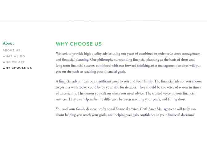 Financial Plan for Retirement Professional guidance