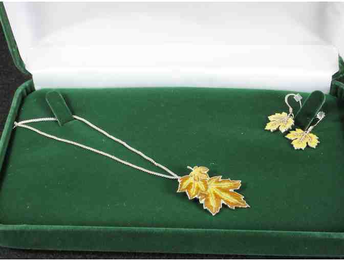 SPECIAL!! Sterling Silver oak leaf jewelry set by Refined Designs
