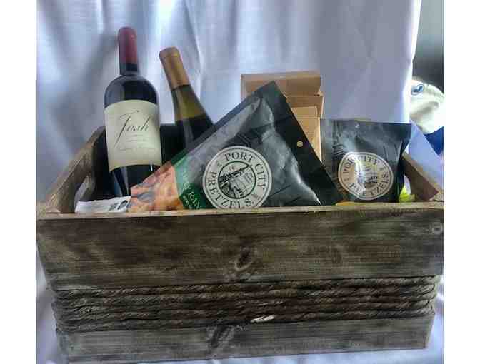 Crate filled with your favorite wine and gift items