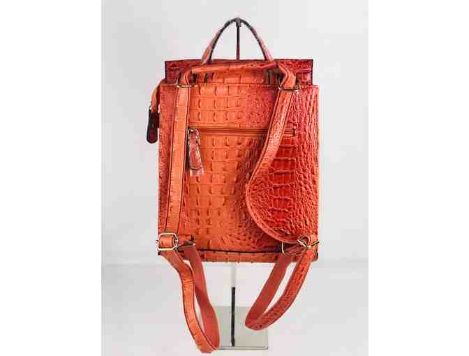Burnt Orange Faux Alligator backpack