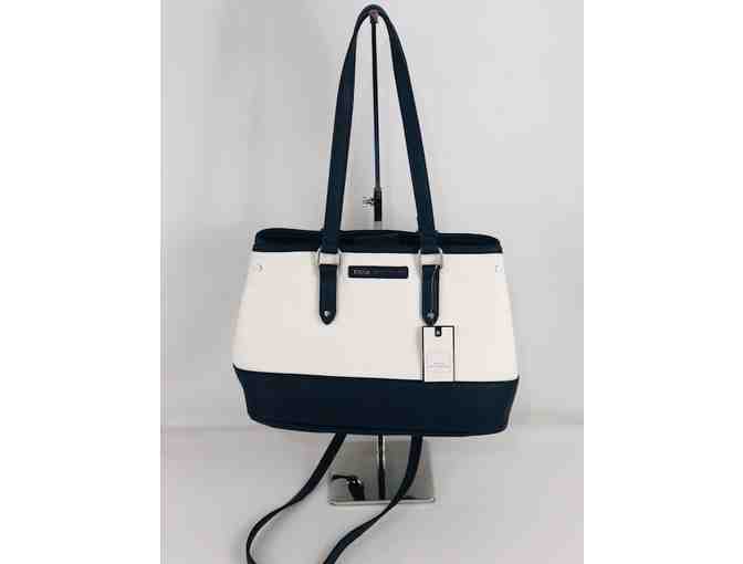 Dana Buchman Navy and Cream handbag w/ crossbody strap