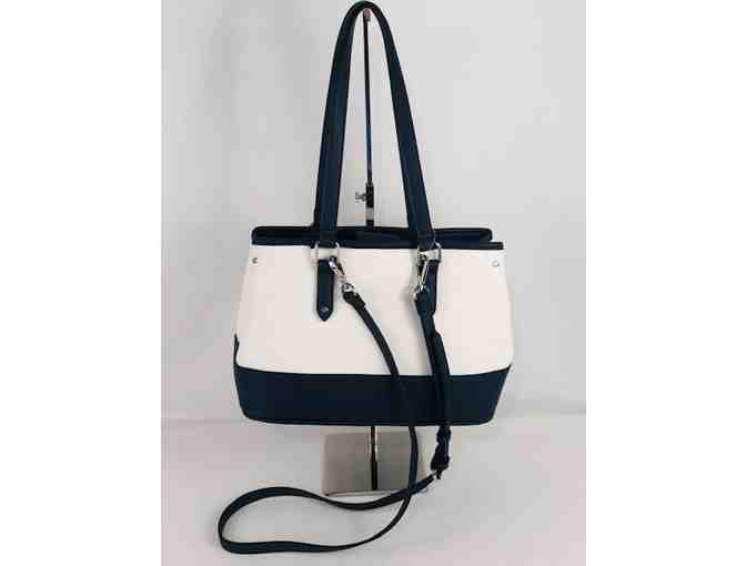 Dana Buchman Navy and Cream handbag w/ crossbody strap