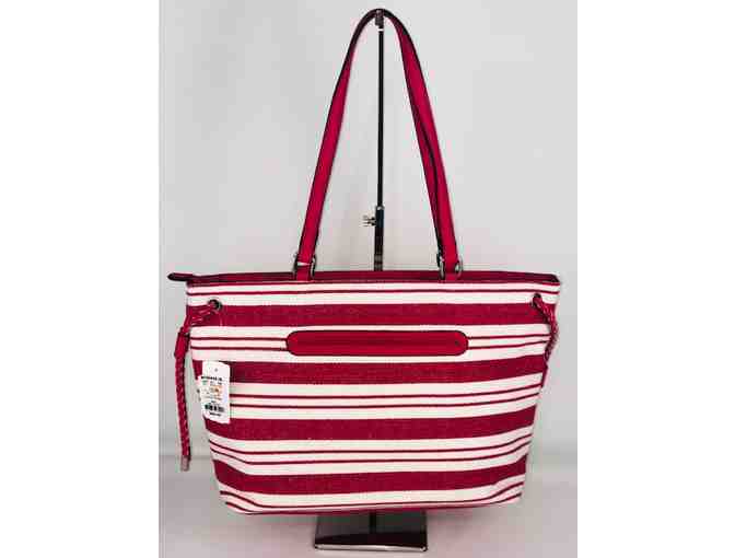 Dana Buchman Pink & Cream stripe Tote