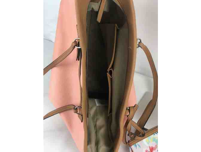 Rosetti Pink & Camel Tote 2 in 1 w/ wallet