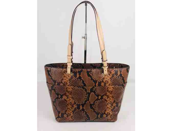 AA Michael Kors Brown and Black Phython w/ tan handles