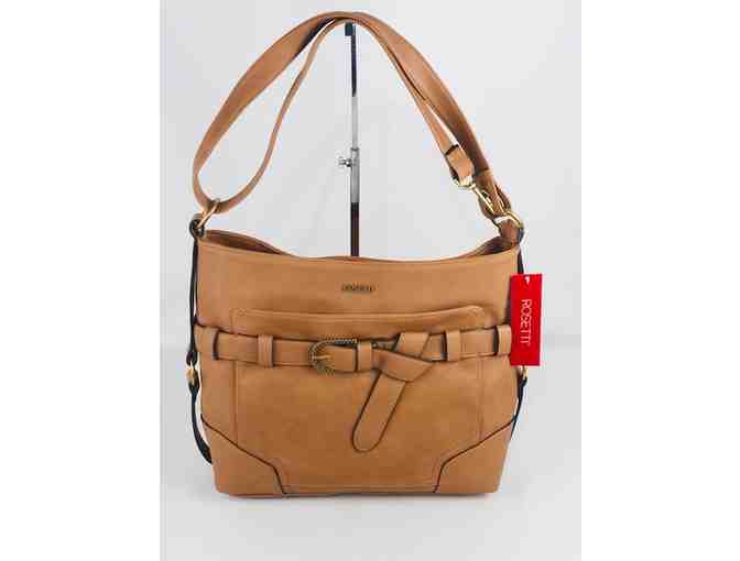 Rosetti Brown Shoulder Bag front knot detail