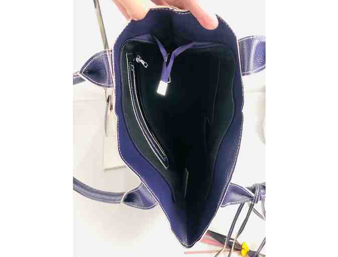 Mellow World Deep Purple shoulder bag w/ mulit colored tassel - vegan