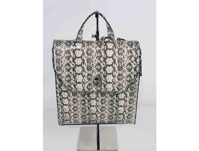 Alfani Black and Cream Python Backpack