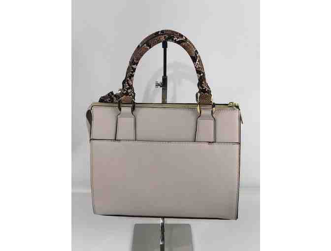 Steve Madden Cream and Python handbag w/ Crossbody Strap and scarf