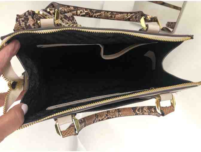 Steve Madden Cream and Python handbag w/ Crossbody Strap and scarf