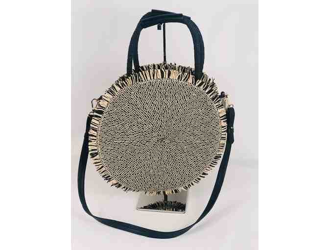 Massini Straw Tote w/ crossbody strap