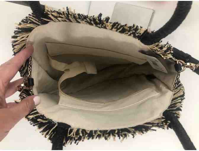 Massini Straw Tote w/ crossbody strap