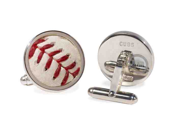 Chicago Cubs Game Used Baseball Cuff Links