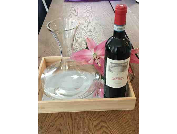 Bottle of Salicutti Rosso Di Montalcino 2016 and Glass Decanter from Winetime
