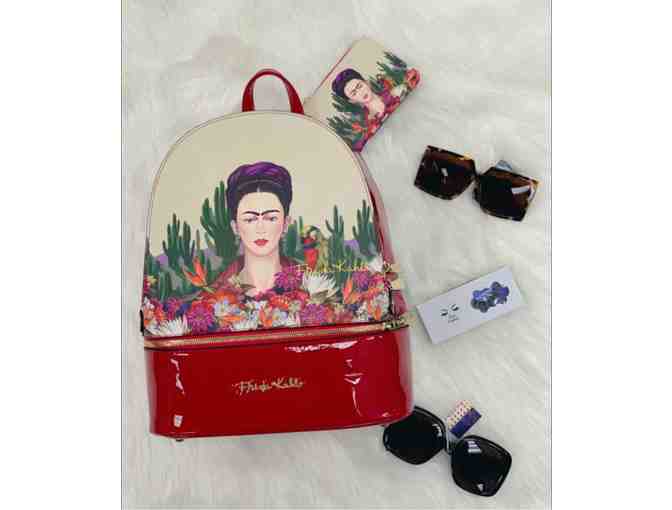 Custom Made Frida Kahlo Backpack and Wallet from Gloria's Boutique