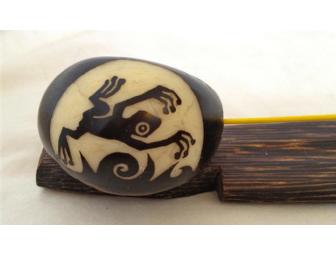 Unique Incense Burner from Ecuador:  Tagua Nut Rainforest Frog