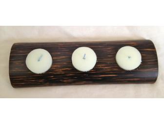 Ecuadorian Chonta Three-Candle Holder