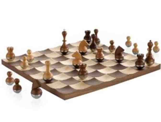 Weekend fun starts with this Picnic Time Somerset Picnic Basket and Umbra Wobble Chess Set