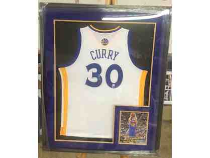 Autographed Stephen Curry Warriors Framed Jersey