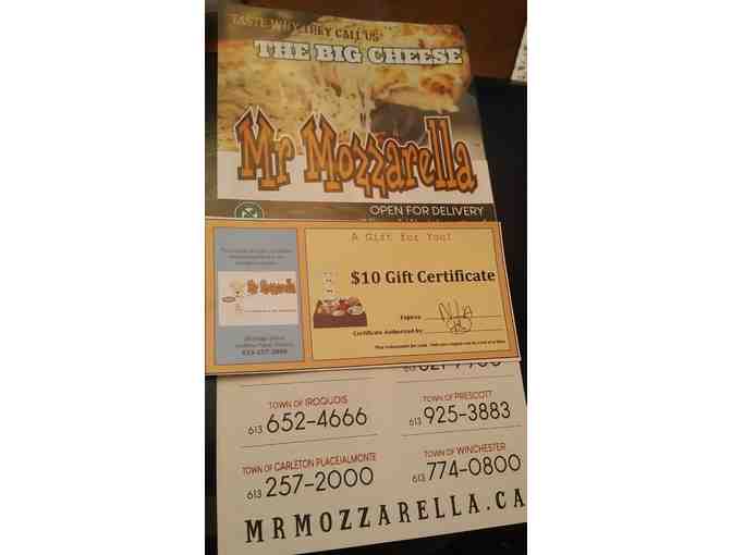 $10.00 Gift Certificate to Mr. Mozzarella