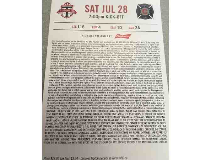 4 TICKETS to The Midfield Lockdown Toronto FC vs. Chicago Fire at BMO Field in Toronto - Photo 4