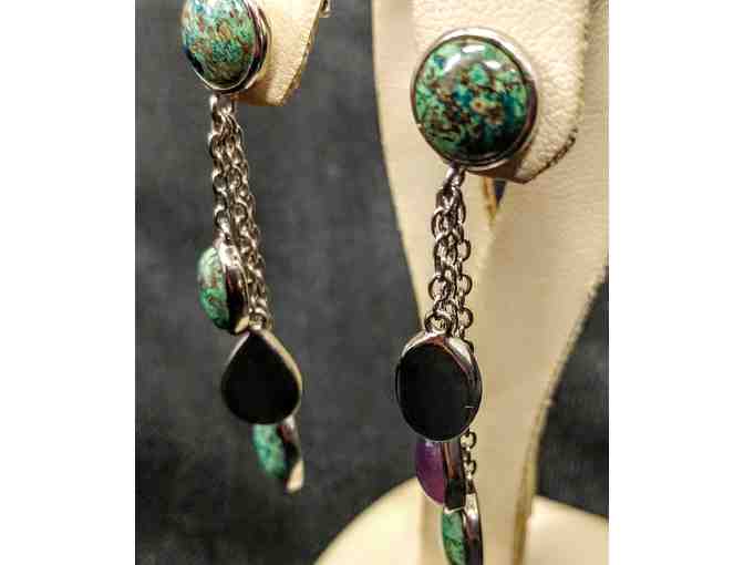Turquoise Earrings Set in Sterling Silver