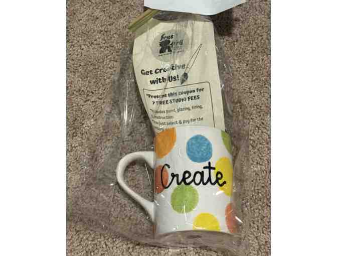 7 free studio fees at Brush Fire Pottery Studio and a custom painted mug - Photo 1