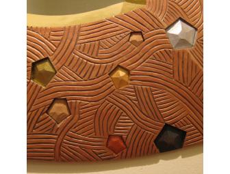 Carved and painted basswood mirror by Brent Skidmore