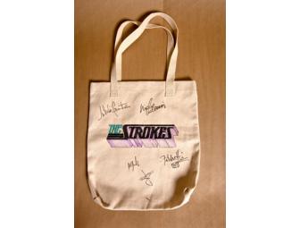 The Strokes Tote Bag decorated and signed by all band members
