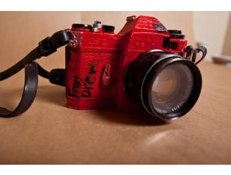 Drew Barrymore signed and decorated Honeywell Pentax Film Camera