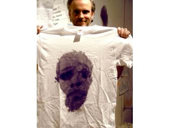 Fran Healy of Travis decorated and signed this one-of-a-kind shirt
