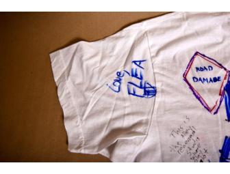 Red Hot Chili Peppers one-of-a-kind Ladies shirt decorated and signed by all band members