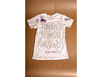 Red Hot Chili Peppers one-of-a-kind Ladies shirt decorated and signed by all band members