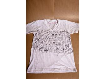 Ed Droste of Grizzly Bear, signed and decorated t-shirt