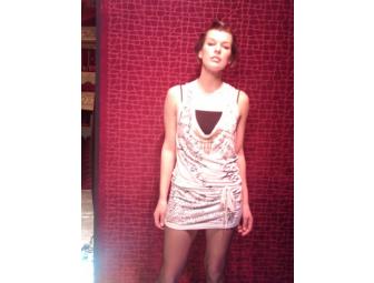 Milla Jovovich one-of-a-kind dress with poetry written by Milla all over it!