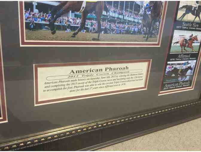 Sp-1379 History of the Triple Crown Horse Racing Framed Photo